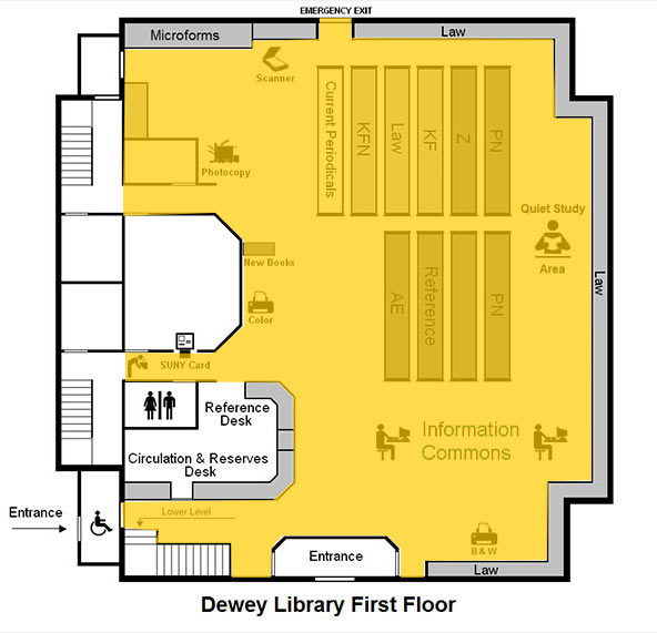 ZONE MAP - Dewey Graduate Library - 1st Floor